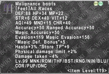 Malignance Boots description.png